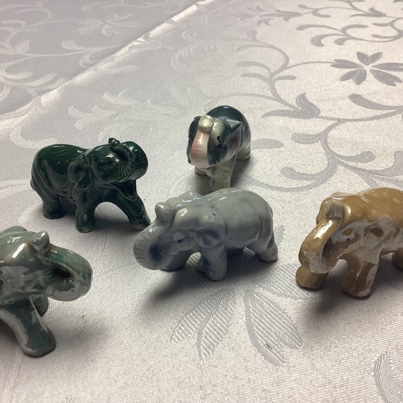 Elephant Statue Figurine Decorations JAPAN TRUNK UP LOT OF 5 - Picture 14 of 15